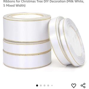 Amazon White and Gold Holiday Ribbon Set